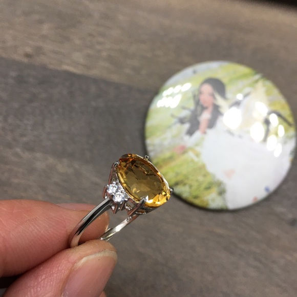 NEW Certified 5CT Natural Citrine S925 Silver Ring - Picture 6 of 17